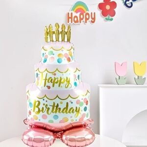 Colorful Birthday Cake Balloon Decoration